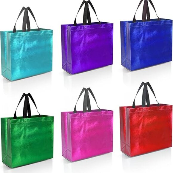 Mix Color Gift Bags Large Size – Set of 12 Reusable Gift Bags From Six Vibrant - Picture 1 of 5